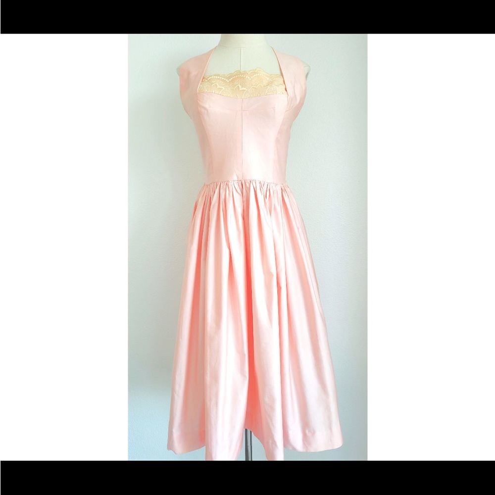 Vintage 1950s Cotton Halter Dress